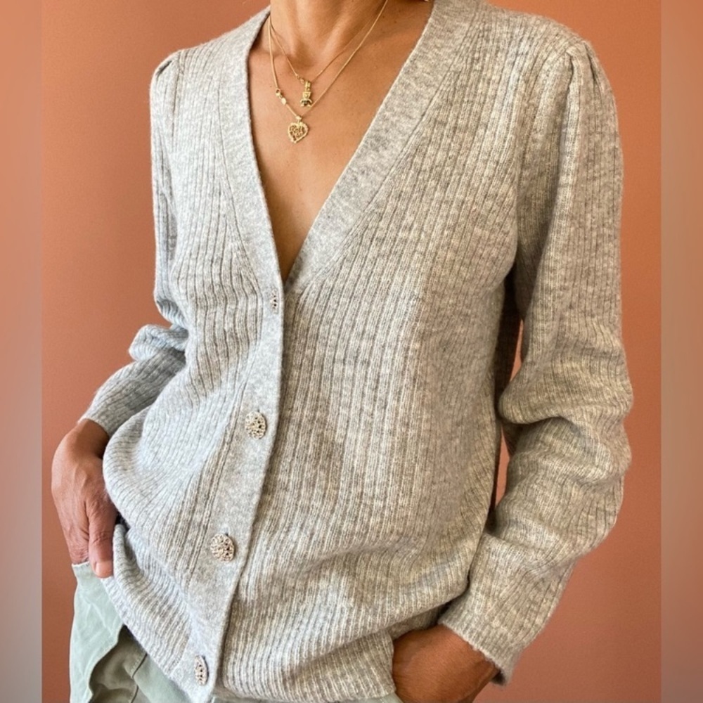 NWT Talbots Jewel Button Shimmer Cardigan Size Medium Retails $149